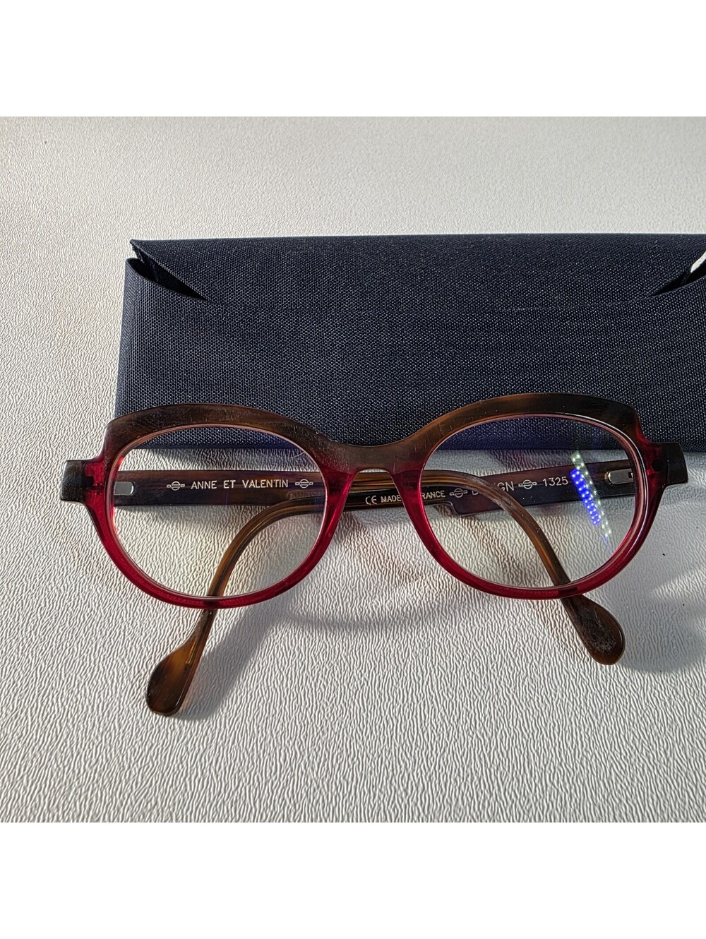 Anne et Valentin D-SIGN 1325 47mm Red Brown Cat Eye Glasses France Frames Only